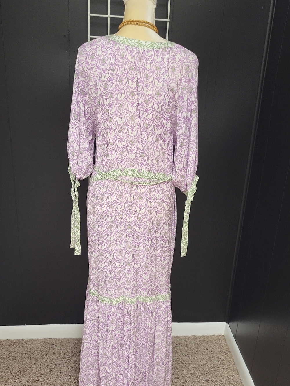 Wild Lavender Fields Floral Maxi Dress, By Cactus and PEARL, SIZE L - Picture 6 of 9